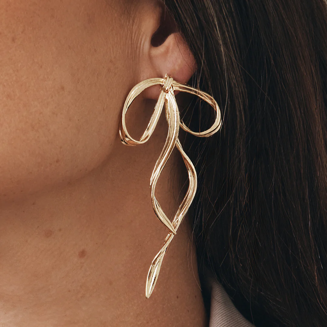 Allegra Bow Earrings (Gold & Silver) - Image 3