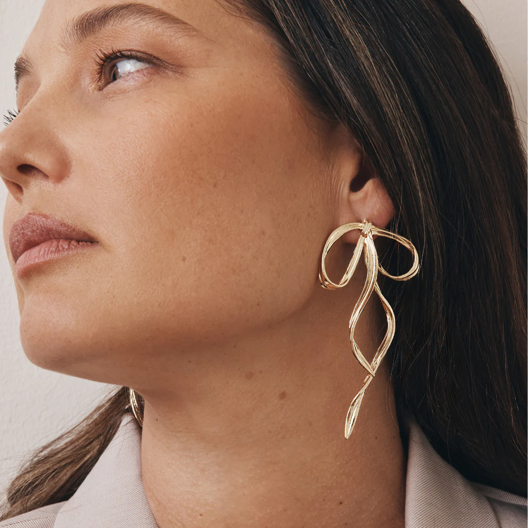 Allegra Bow Earrings (Gold & Silver) - Image 6