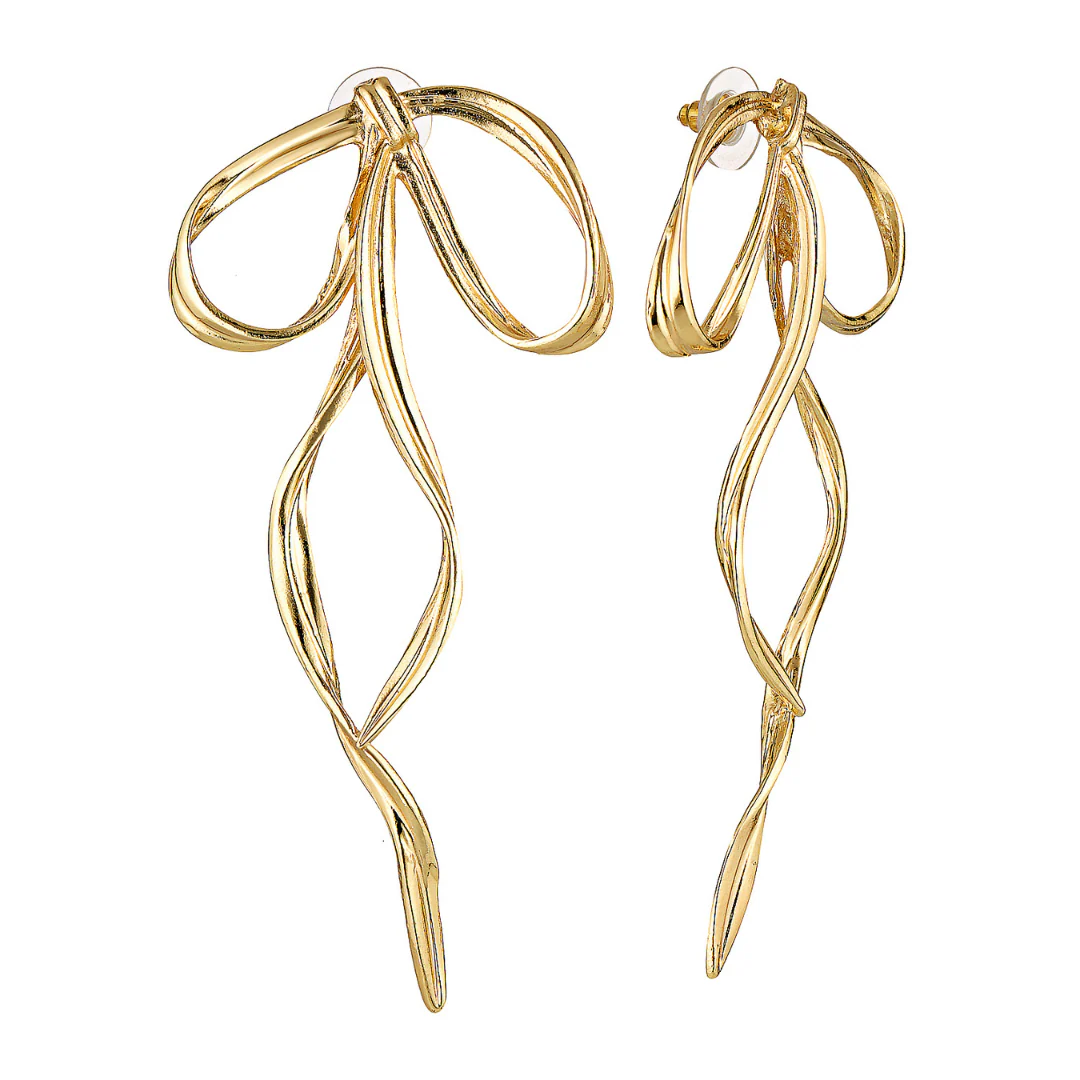 Allegra Bow Earrings (Gold & Silver) - Image 8