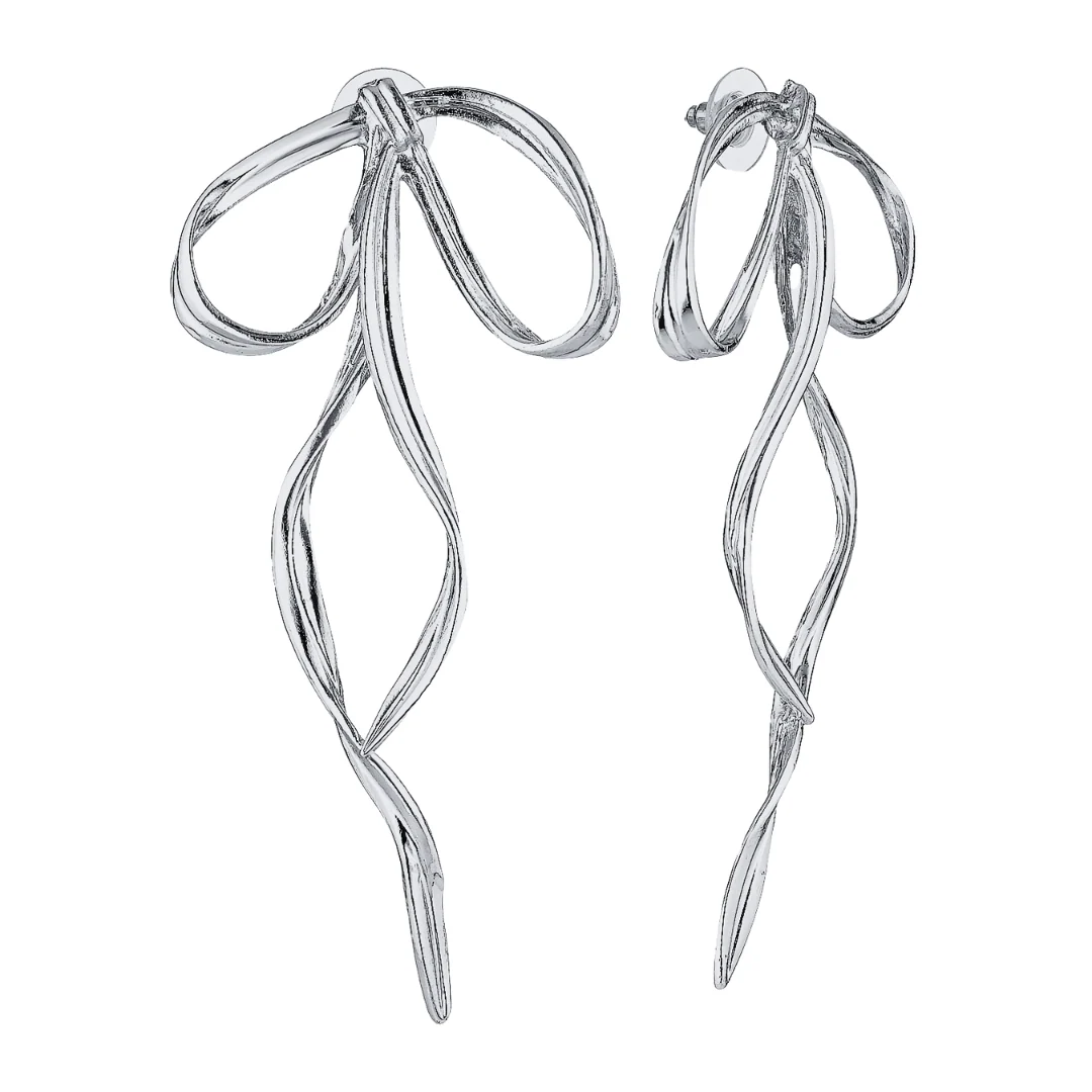 Allegra Bow Earrings (Gold & Silver) - Image 9
