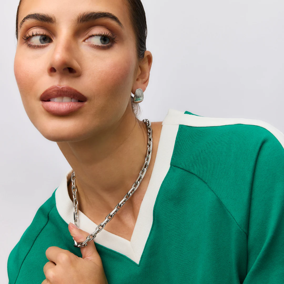 Chelsea Chunky Chain Necklace (Silver) - Image 4