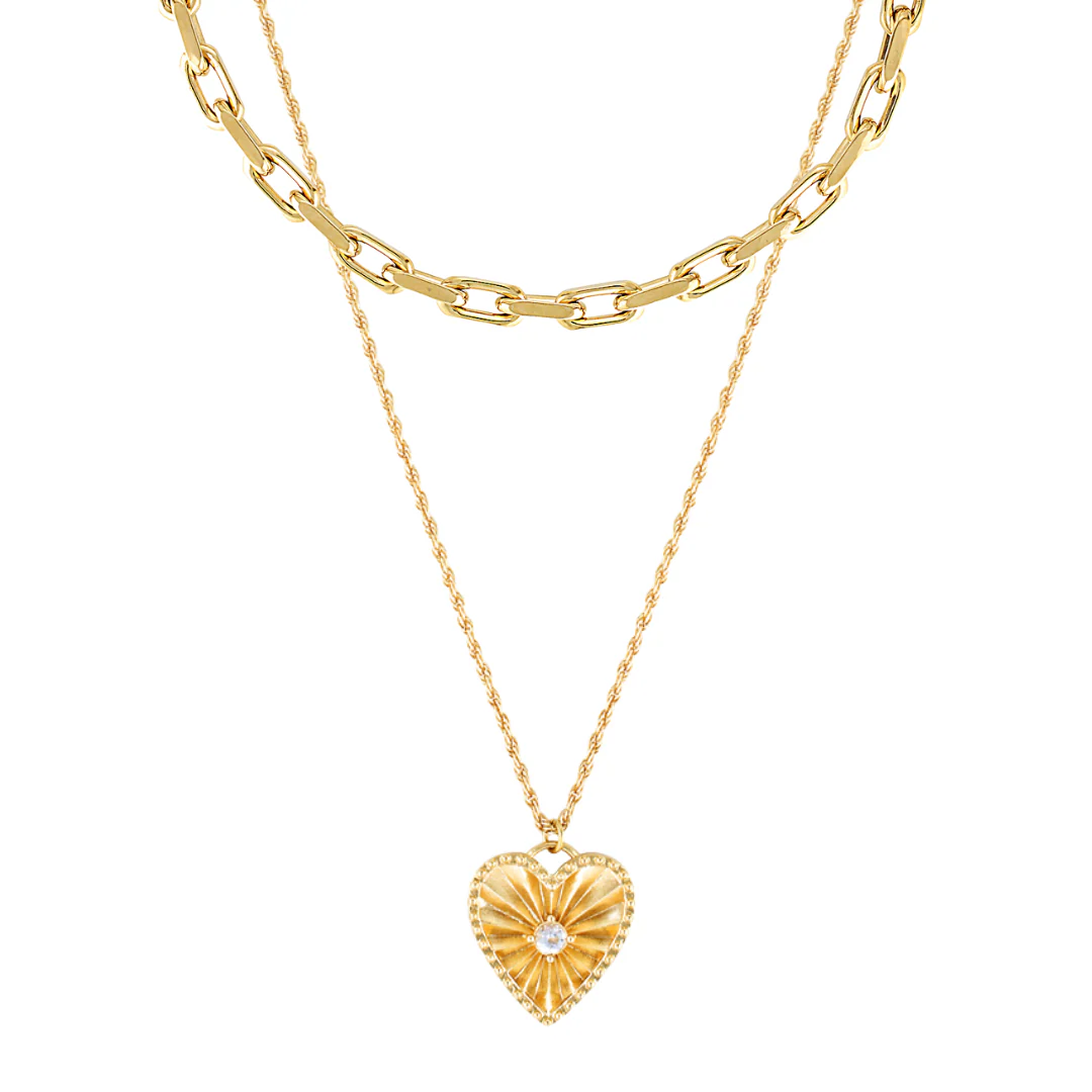 Chunky Heart Necklace Bundle (Gold) - Image 8