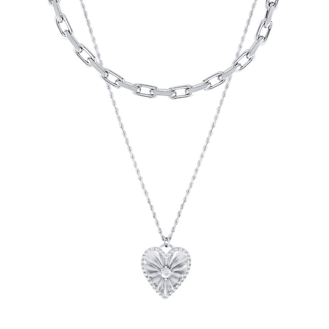 Chunky Heart Necklace Bundle (Silver) - Image 8