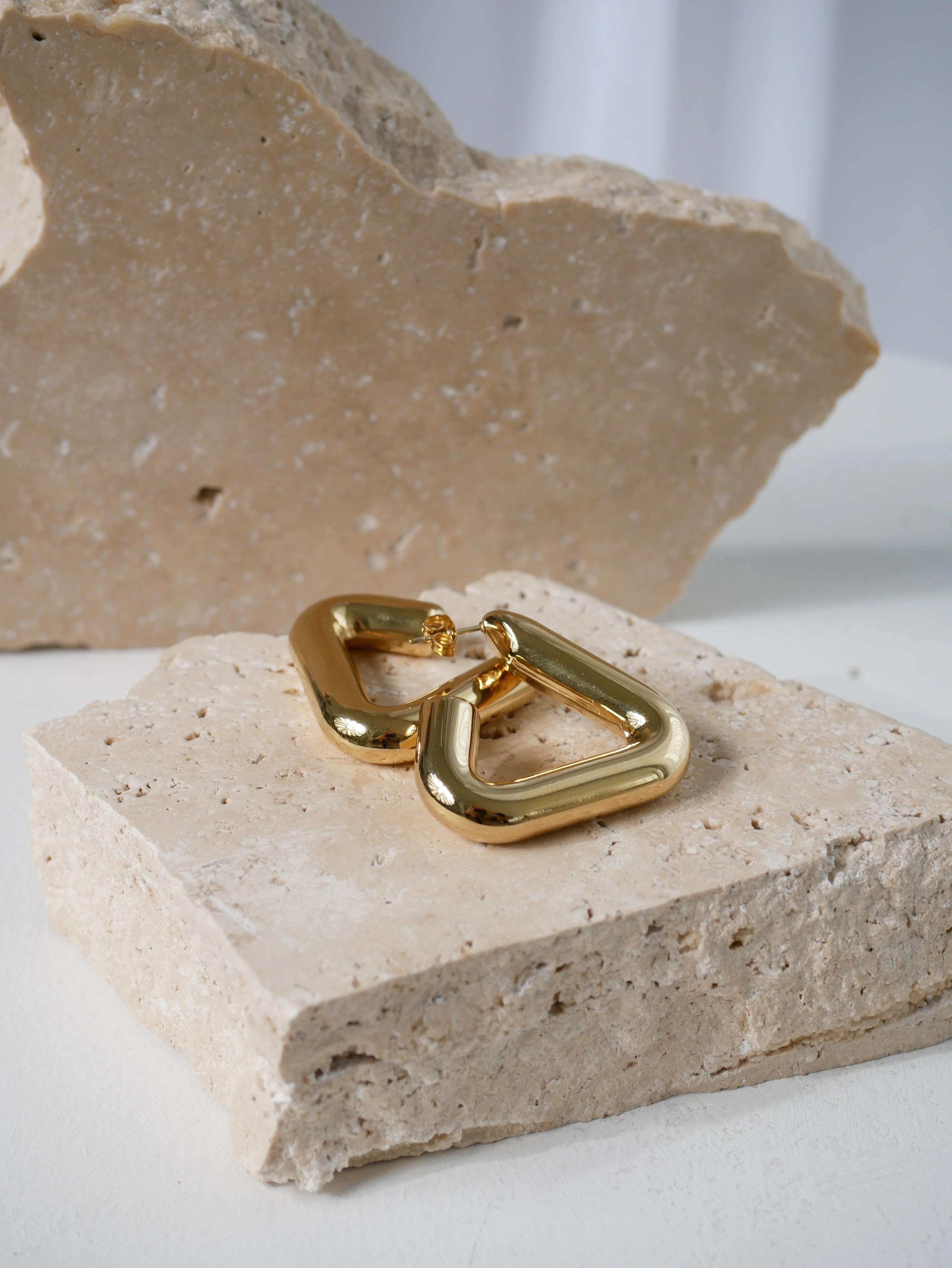Eliza Triangle Hoop Earrings (Gold & Silver) - Image 10