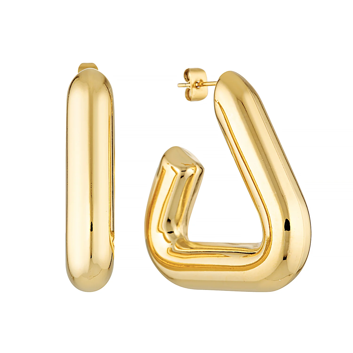 Eliza Triangle Hoop Earrings (Gold & Silver) - Image 11