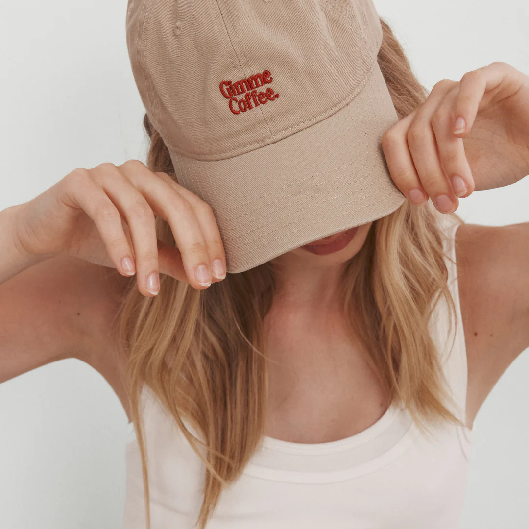 Gimme Coffee Hat (Beige/Red) - Image 3