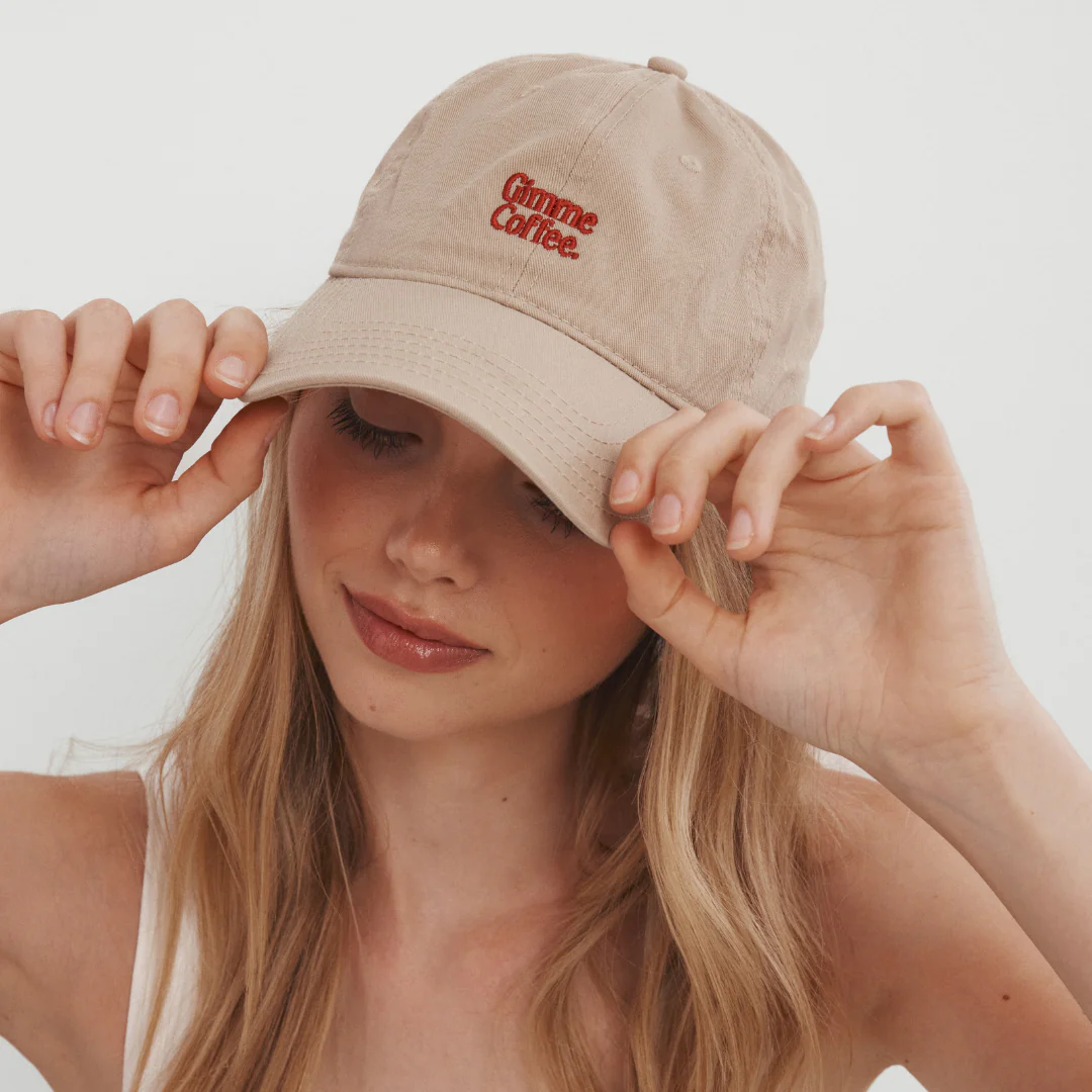Gimme Coffee Hat (Beige/Red) - Image 4