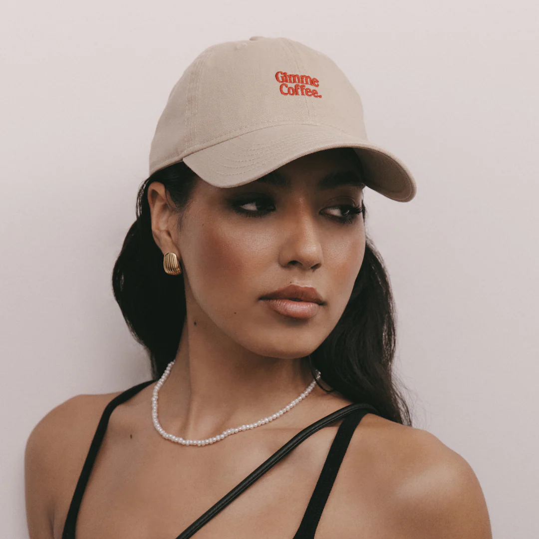 Gimme Coffee Hat (Beige/Red) - Image 5