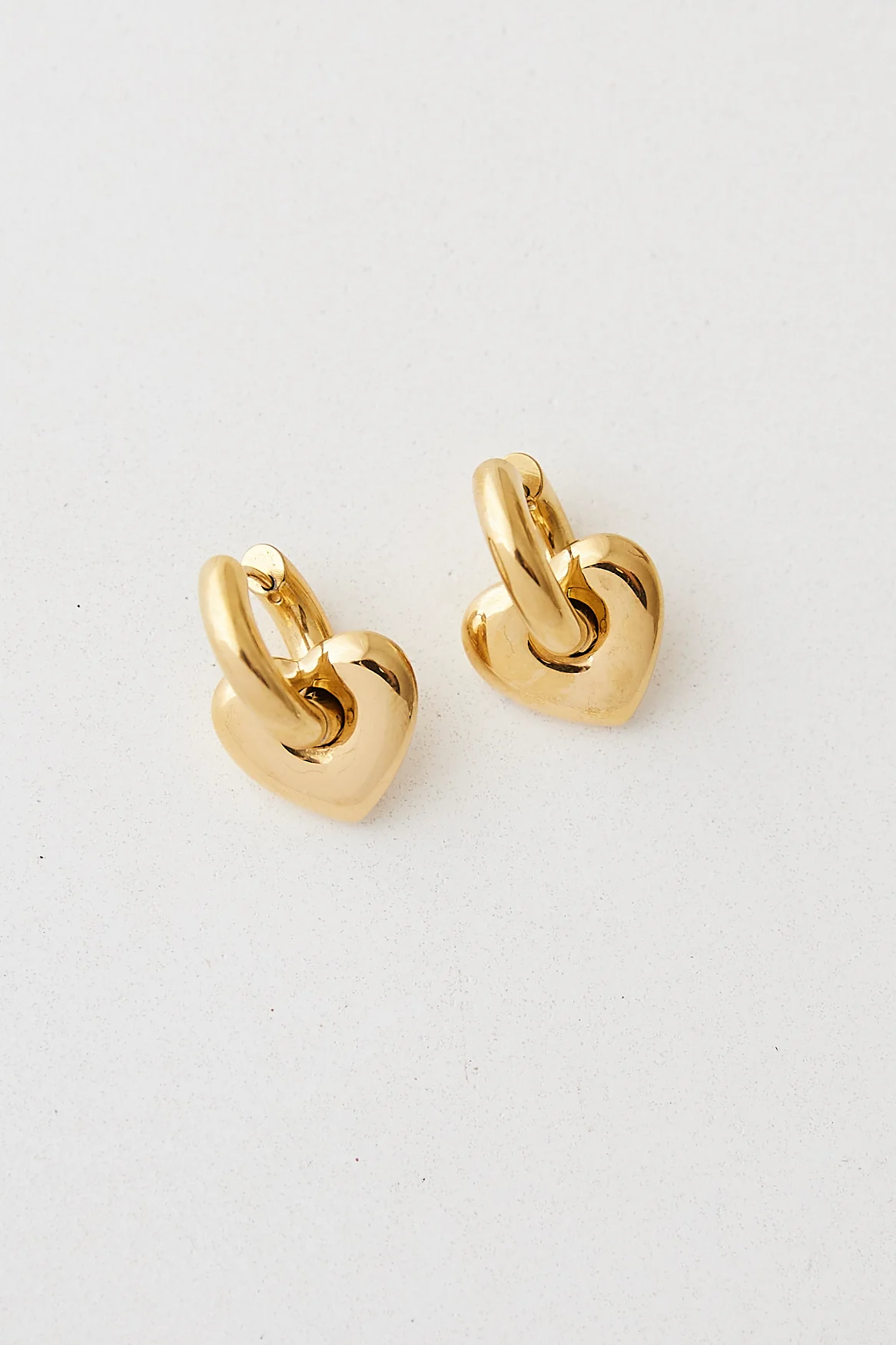 Lisa Puffy Heart Earrings (Gold) - Image 5