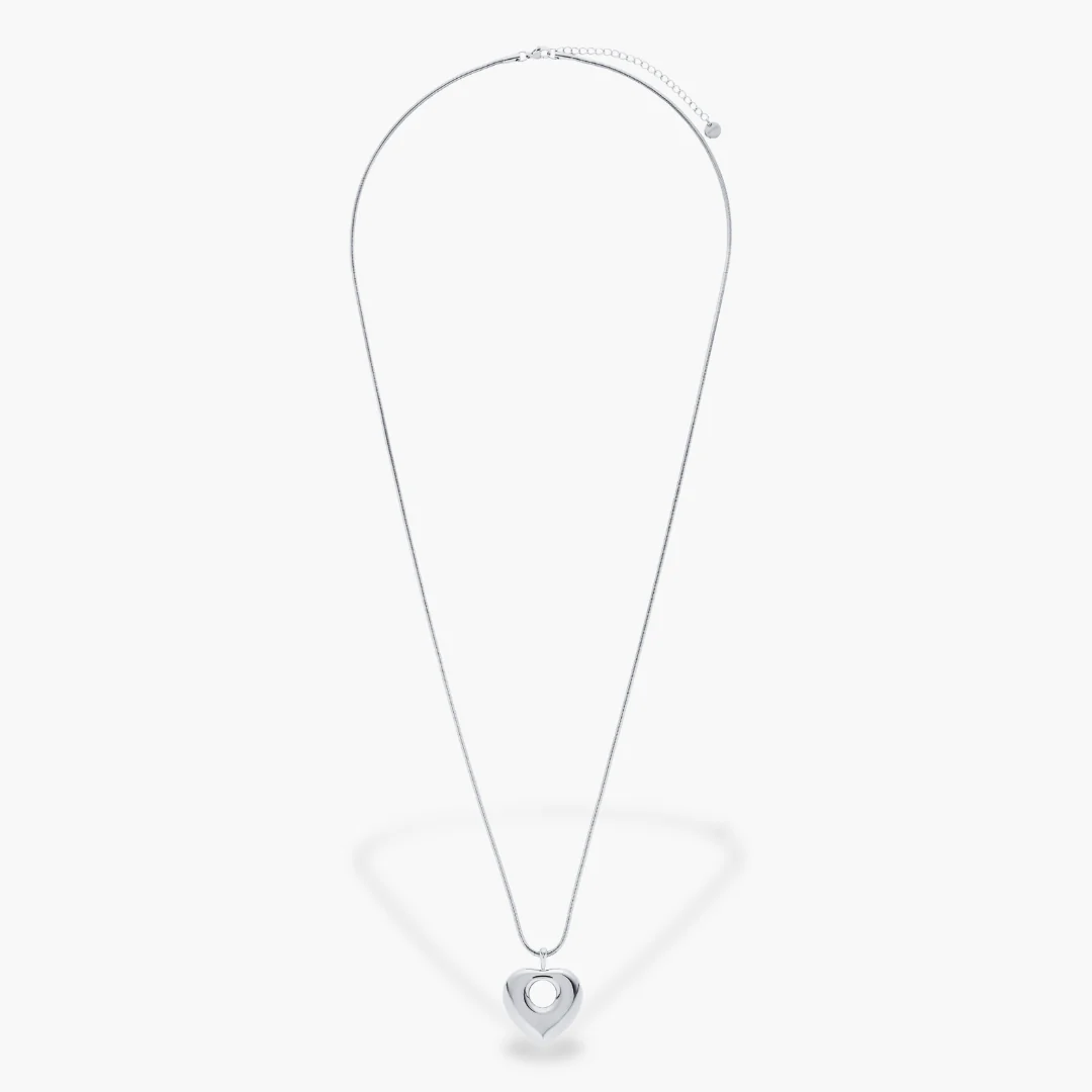 Lisa Puffy Heart Necklace (Gold & Silver) - Image 7