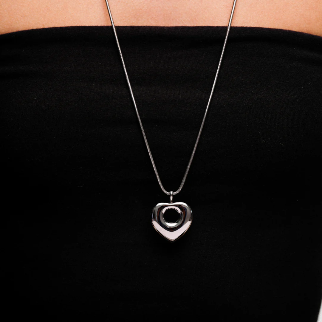 Lisa Puffy Heart Necklace (Gold & Silver) - Image 8