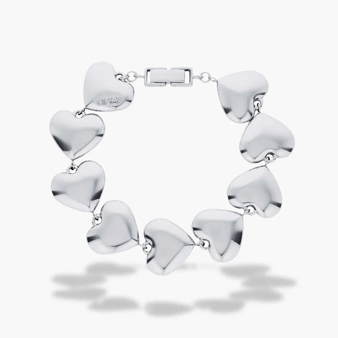 Lisa Puffy Heart Bracelet (Gold & Silver) - Image 8