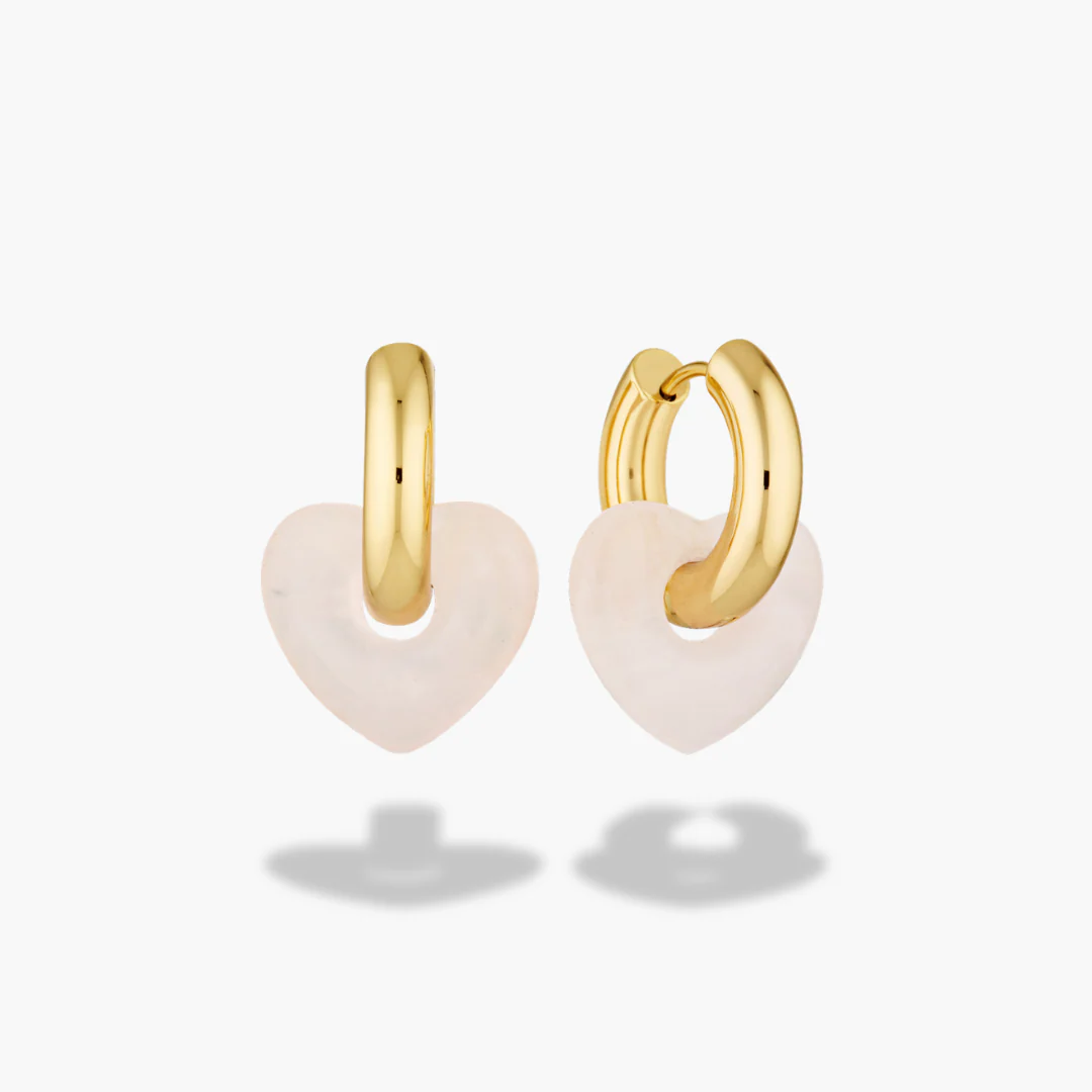 Lisa Puffy Heart Earrings (Natural Stones) - Image 6