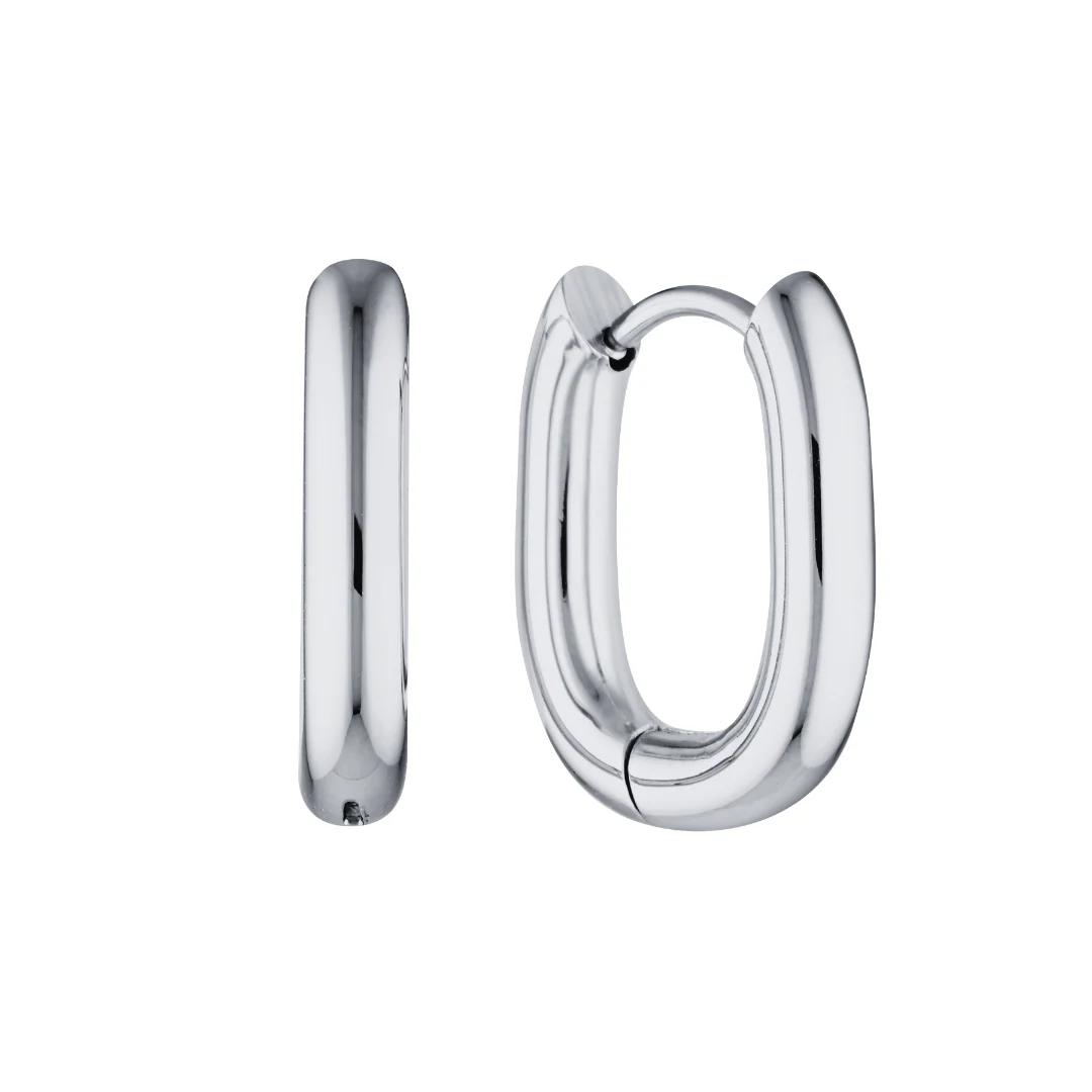 Jane Oval Huggies (Silver) - Image 6
