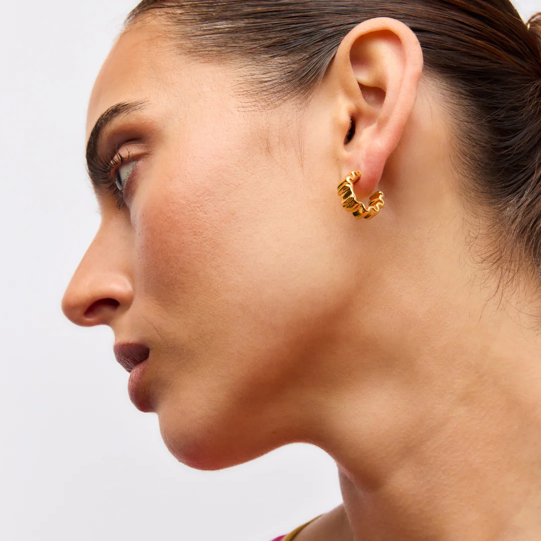Poppy Wrinkle Earrings (Gold) - Image 3