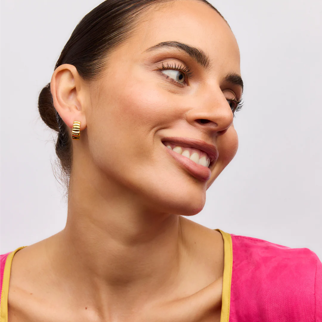 Poppy Wrinkle Earrings (Gold) - Image 4