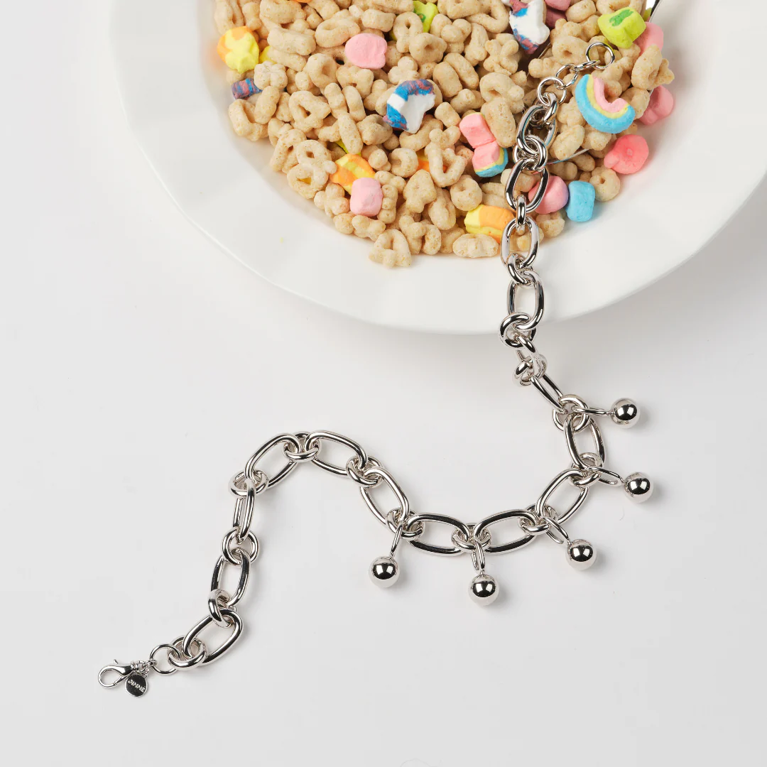 Sphere Chain Necklace - Silver - Image 4
