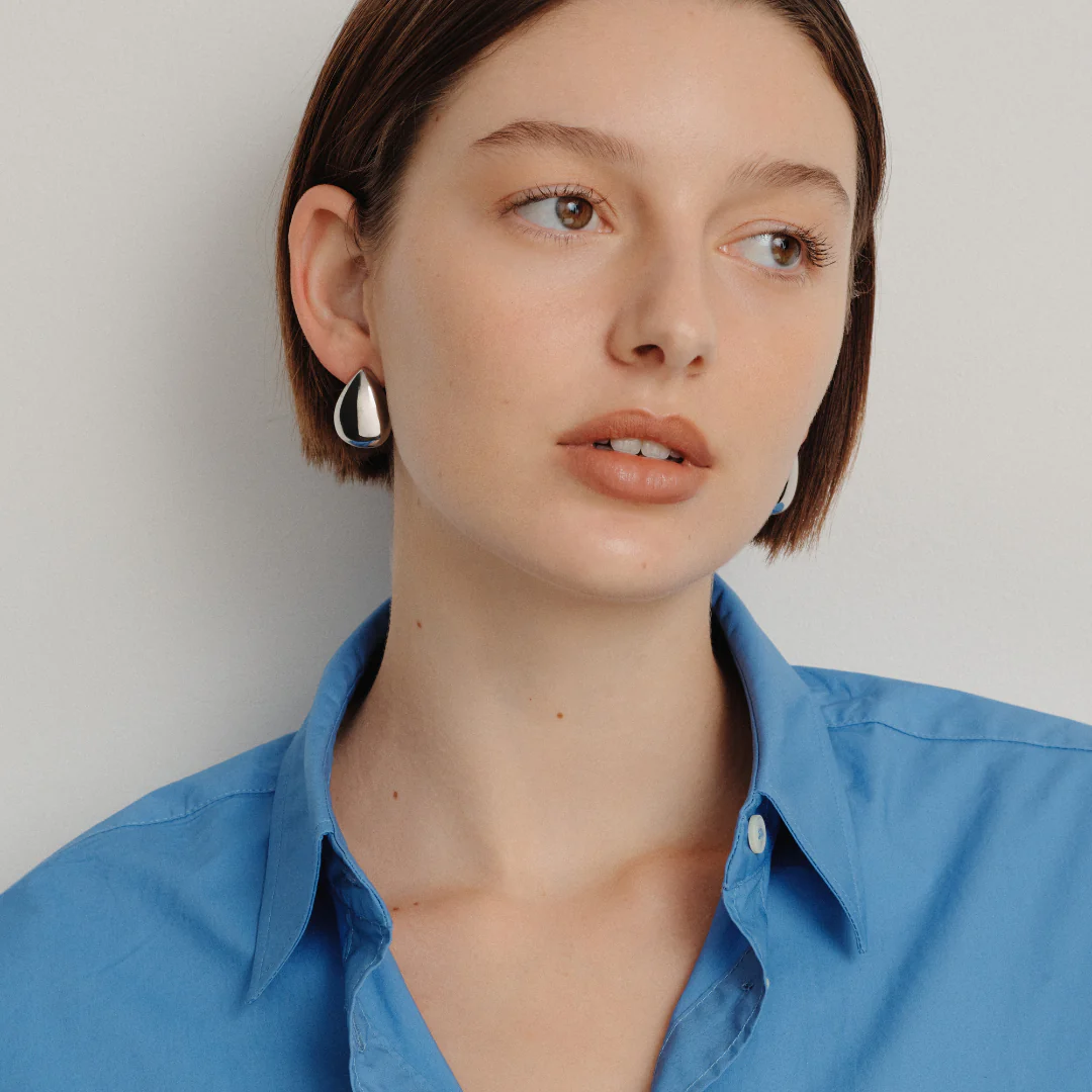 Teardrop Earrings - Silver - Image 3