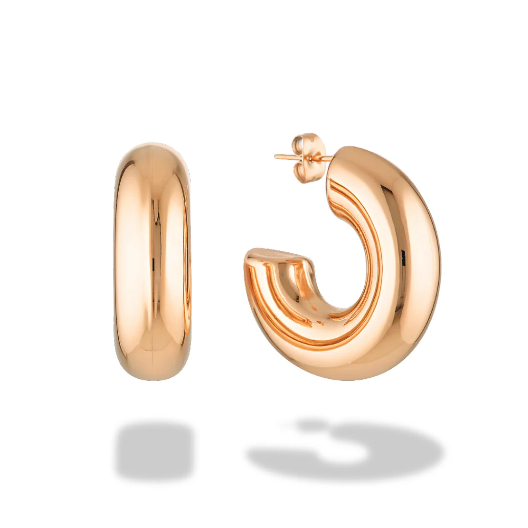 Tigga Tube Hoops - Gold, Silver, Rose Gold - Image 9
