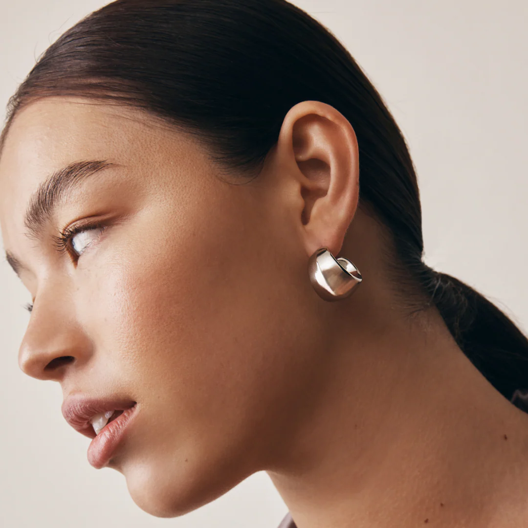 Piper Chunky Hoop Earrings (Gold & Silver) - Image 10