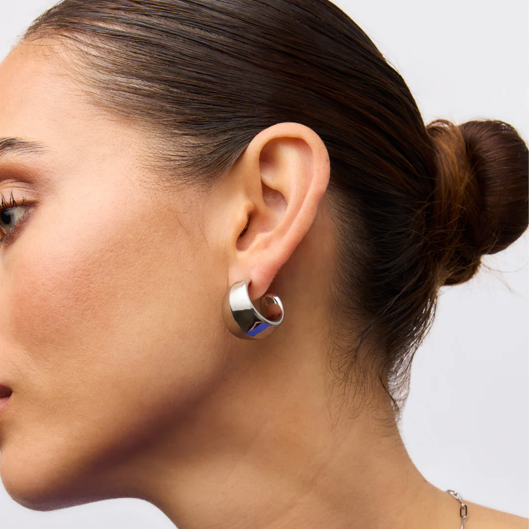 Piper Chunky Hoop Earrings (Gold & Silver) - Image 6