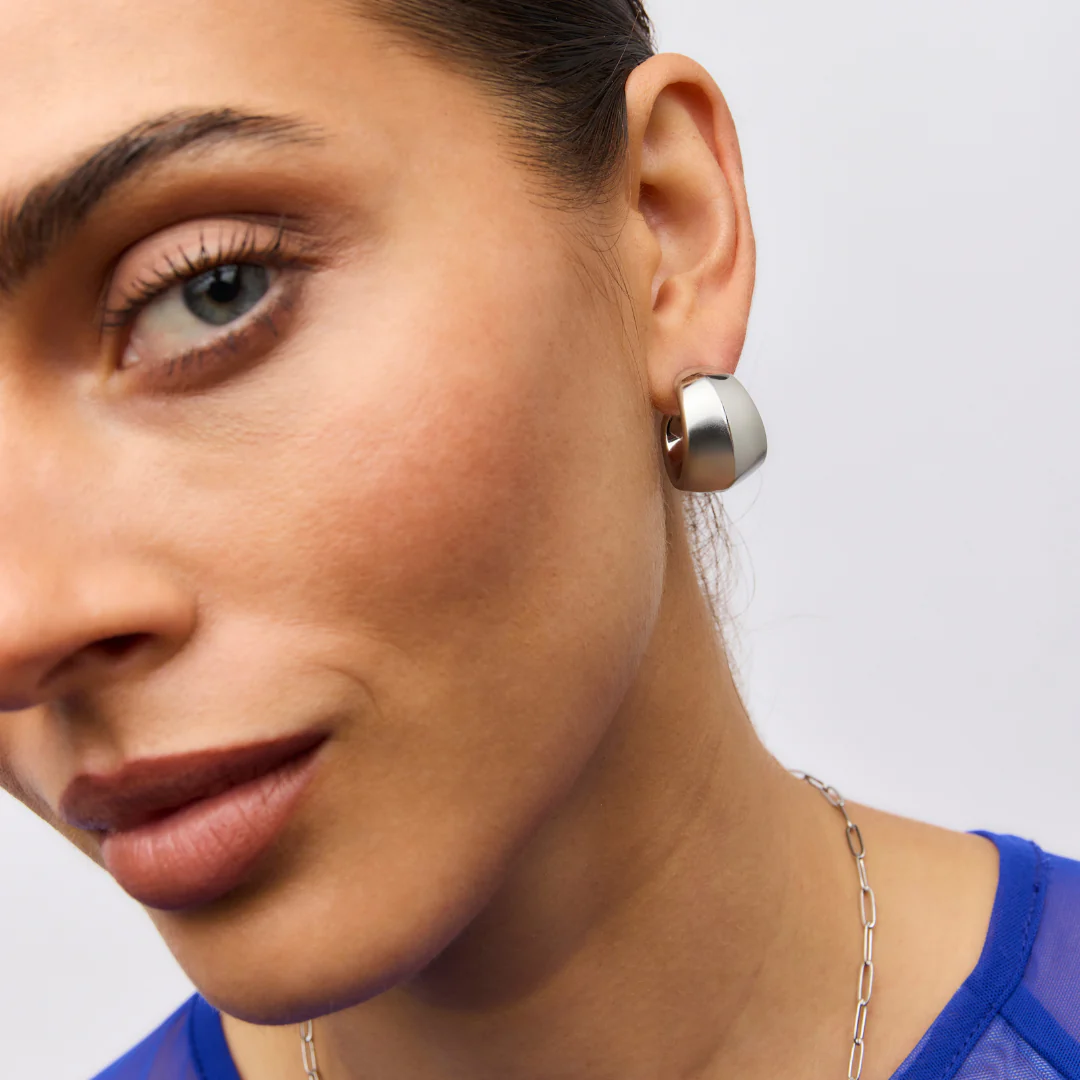 Piper Chunky Hoop Earrings (Gold & Silver) - Image 8