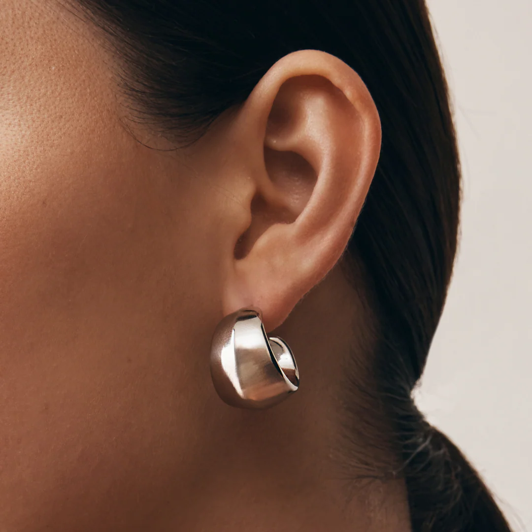 Piper Chunky Hoop Earrings (Gold & Silver) - Image 9