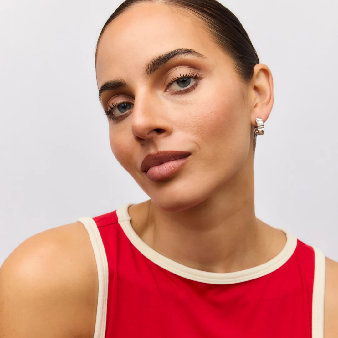 Poppy Wrinkle Earrings (Silver) - Image 3