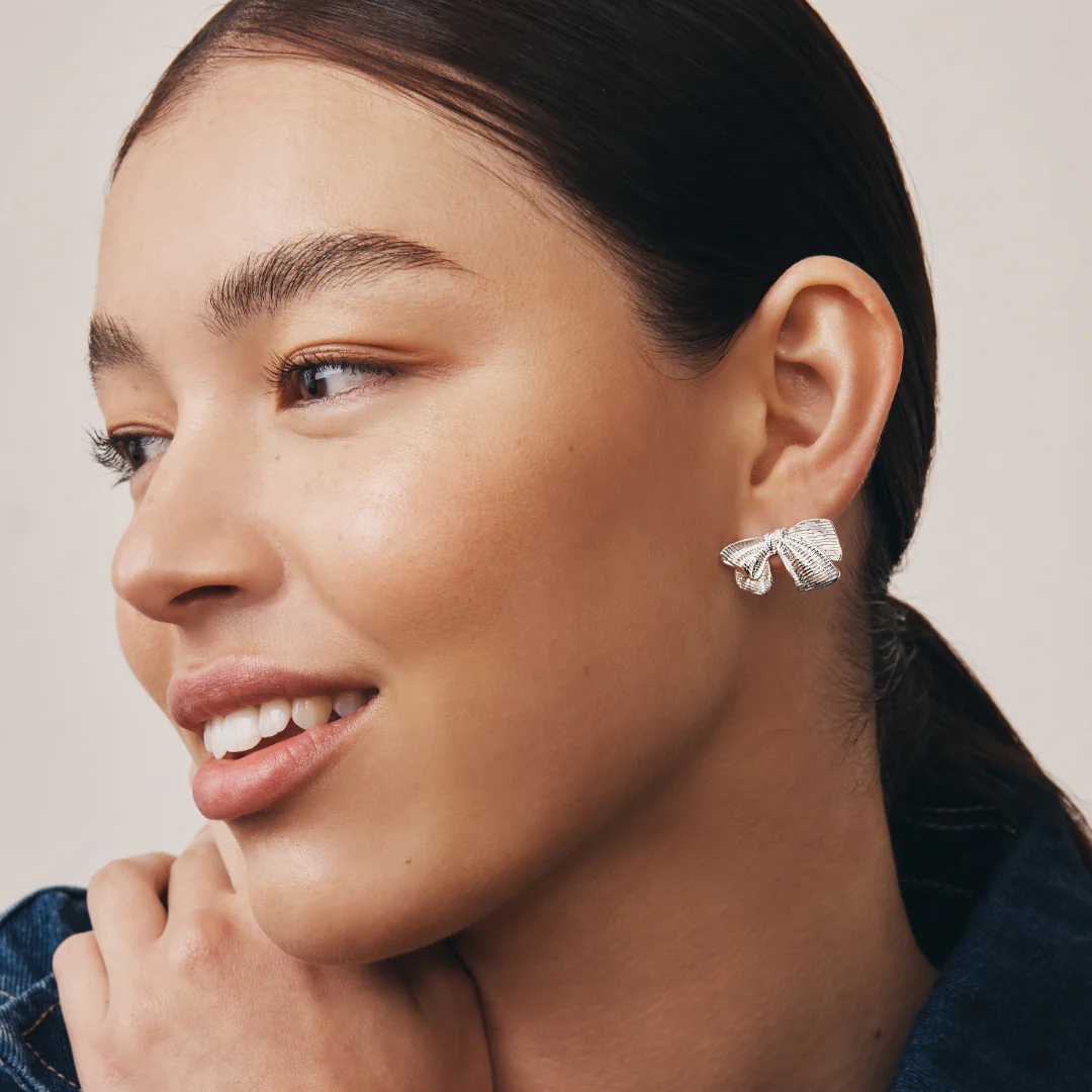 Zara Bow Earrings (Gold & Silver) - Image 4