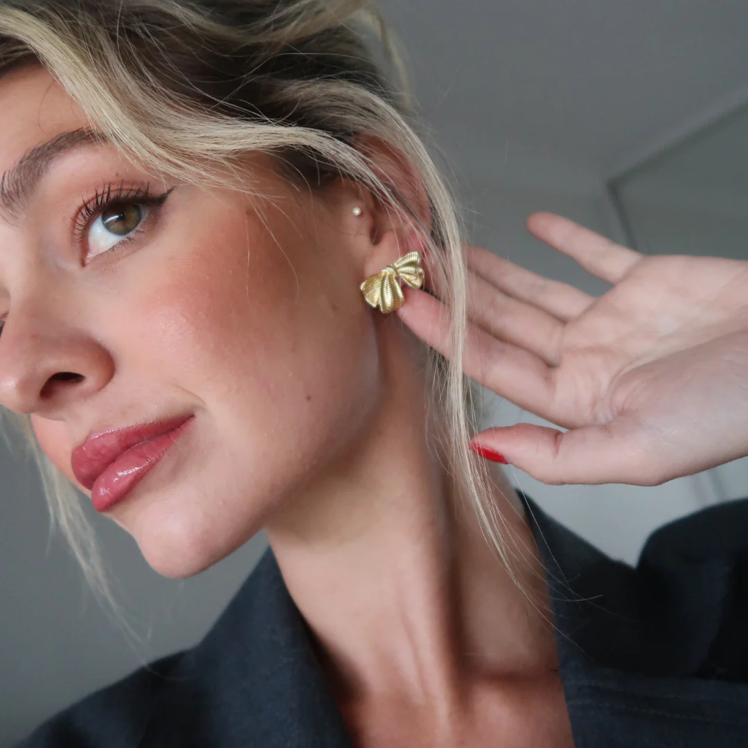 Zara Bow Earrings (Gold & Silver) - Image 5